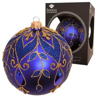 Krebs Glas Lauscha Weihnachtskugel Strassdesign 10cm