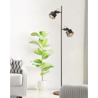 Lampe Standlampe 2 flg. Leuchte Standleuchte  Holz Vintage mit Schalter 9307976