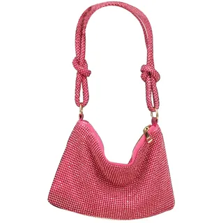CORIOS Abendtasche Damen Strass Clutch Bag Shiny Diamant Handtasche Strasssteine Schultertasche Glitzer Umhängetasche Klein Tasche für Hochzeit Abschlussball Bankett-Party Rosa