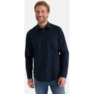 Flanellhemd STOOKER MEN "HARRISON Hemd Langarm Regular Fit", Herren, Gr. M, US-Größen, navy salute, Web, 98% Baumwolle, 2% Elasthan, regular fit, Hemden, Langarm Hemd Regular Fit für Herren