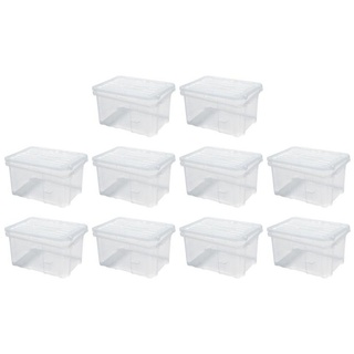 Proregal Aufbewahrungsbox SuperSparSet 10x Aufbewahrungsbox mit Deckel HxBxT 16x30x20cm 9 Liter (Lagerkiste, Transportbox, Stapelbox, Kunststoffkiste, 10 St), Kunststoff, 5-10 Stück, sehr belastbar 30 cm x 16 cm x 20 cm
