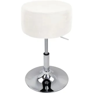 XGANGM Velvet Hockerbezug Rund Durchmesser 33.5cm H17cm Rund Barhocker Hussen Bezug stuhlhussen barhocker rund Stretch Stuhlbezug Schonbezug Protector für Home Büro Bar,Weiß,1PC 33.5x17cm