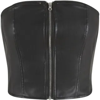 URBAN CLASSICS Synthetic Leather Bandeau ärmelloses T-Shirt Black S