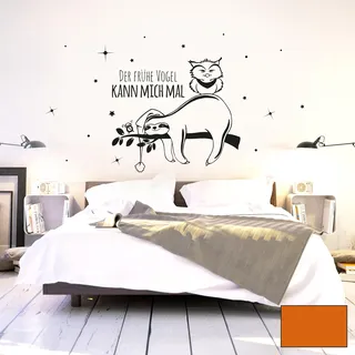 Wandtattoo Wandaufkleber Wandbild Faultier Eule Der frühe Vogel kann mich mal M2045 ilka parey wandtattoo-welt® - ausgewählte Farbe: *haselnuss* - ausgewählte Größe: *L - 80cm breit x 43cm hoch*