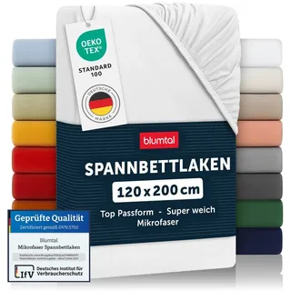 Blumtal Spannbettlaken Mikrofaser 120 x 200 cm Weiß