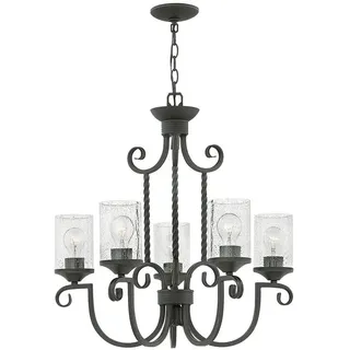 Elstead Lighting Kronleuchter Casa, Schwarz, Metall, Glas, 82.8 cm, RoHS, Lampen & Leuchten, Innenbeleuchtung, Hängelampen, Kronleuchter