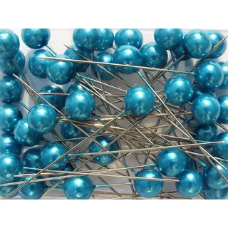Perlen-Nadeln Deko-Nadeln Perle TÜRKIS 10mm 50 Stück ACHTUNG! KEINE STECKNADELN