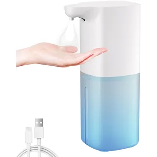 Vartegas Seifenspender Automatisch Elektrisch mit Sensor, No Touch Desinfektionsspender Wandmontage ohne Bohren, Wasserdicht IPX5 für Bad Küche Büro (A)