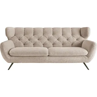 Candy 3-Sitzer 3C CANDY "Beatrice, extravagantes Megasofa, bequem, Küchensofa, Breite 225cm", braun, B:225cm H:94cm T:95cm, 100% Polyester, Sofas, mit Rückensteppung im Rautenmuster, Samt Optik, auch in Fellimitat