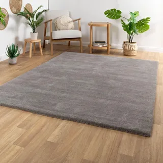 Steffensmeier Gabbeh Teppich Sali | 100% Neuseeland Schurwolle | Handloom | Wohnzimmer | super dicht | Anthrazit, Größe 140x200 cm