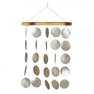 Ib Laursen Dekofigur Ib Laursen Windspiel mit Muscheln Beige Länglich (5-Reihen)