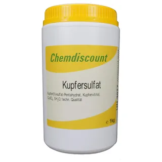1kg Kupfersulfat (Pentahydrat), Kupfer(II)-sulfat, CuSO4