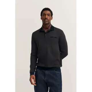 Bugatti Langarm-Poloshirt braun M
