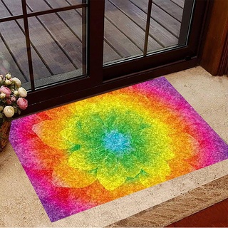 NA Fussmatte innen Regenbogen-Blumen-Fußmatte, Bunte Fußmatte, dekorative Outdoor-Matte für Zuhause deko Wohnzimmer