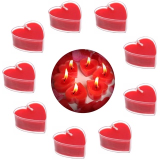 Romantische Kerzen in Herzform,Herz Romantische Teelichter,Herzförmige Romantische,Kerzen Deko Für Valentinstag,Herz Kerzen Teelicht,Teelicht Rot für Valentinstag für Heiratsantrag,Vorschlag(9 Stücke)