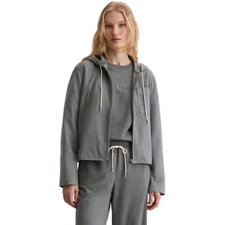Hemdjacke MARC O'POLO "aus recyceltem Polyester und Viskose", Damen, Gr. 36, warm granite melange, Obermaterial: 63% Polyester, 34% Viskose, 3% Elasthan, unifarben, Jacken