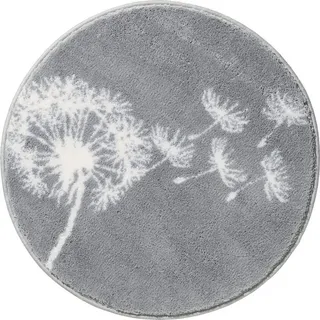 Erwin Müller Badematte Badematte "Prasonisi", Höhe 20 mm, rund, Blumen grau rund | 80 cm x 80 cm x 20 mm