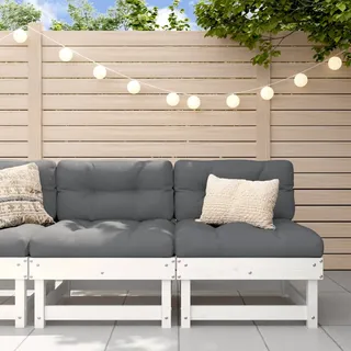 vidaXL Garten-Lounge-Sofa 2-tlg. weiß