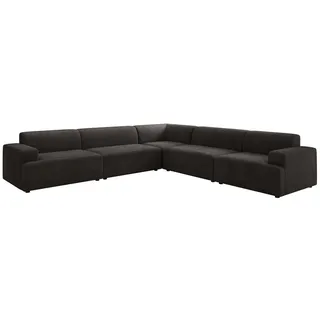 Luxusbetten24 Sofa Designer Sofa Monza Wohnlandschaft L XXL, in Samt grau