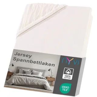 nyvi Spannbettlaken Jersey 180 x 200 - 200 x 200 cm natur