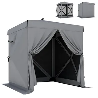 Outsunny Faltpavillon 1,85 x 1,85 m inkl. 4 Seitenteile Dunkelgrau