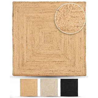 carpetfine Nele Juteteppich 80 x 80 cm beige