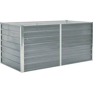 vidaXL Garten-Hochbeet verzinkter Stahl rechteckig 160 x 80 x 77 cm Grau 