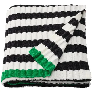 IKEA MOSSMOTT Plaid schwarz/weiß