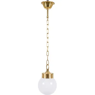 Edle Pendelleuchte Messing Ø15cm Kugel Schirm IP43 Außen Lampe Balkon Terrasse