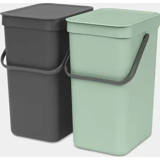 Brabantia Sort & Go 12 l 2er Set dark grey/jade green