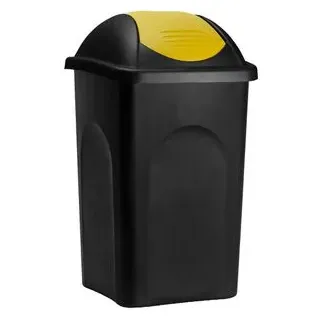 Böttcher-AG Mülleimer schwarz/gelb, aus Kunststoff, 60 Liter