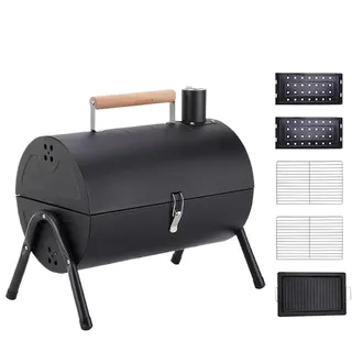 Fassförmige Holzkohlegrills | Picknick Grillgerät,Multifunktionaler Grill Für Balkon Terrasse Garten