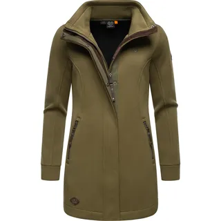 Ragwear Damen, Leichter Sweat-Übergangsmantel lang windabweisendl mit hohem Kragen Letrice Bonded Olive Gr. XXL - XXL
