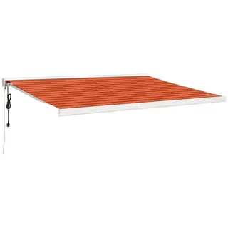 furnicato Markise Einziehbar Orange und Braun 4x3 m Stoff & Aluminium (1-St) bunt