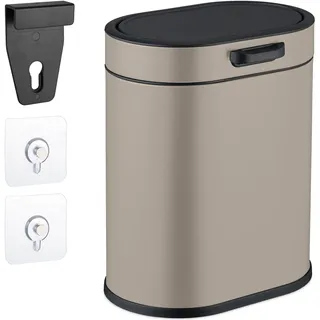 Relaxdays Hängender Mülleimer 5 l Beige