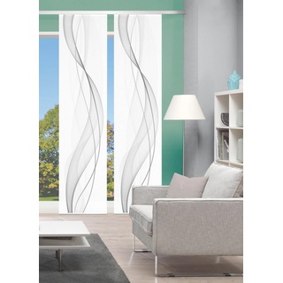 Schiebegardine VISION S "2ER SET HEIGHTS" Gardinen Gr. 260 cm, Paneelwagen, 60 cm, grau Gardinen nach Räumen Gardine HxB: 260x60, Schiebevorhang 2er Set Digitaldruck