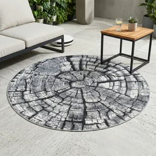 Gino Falcone Aurora GF-095 Outdoor-Teppich Ø 130 cm Grau/Mehrfarbig