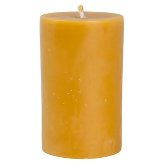 Bienenwachskerzen. Handgefertigte Stumpenkerzen, hergestellt aus 100% reinem Bienenwachs – rauchfrei und langlebig (Größe M1: ca. 10,5 cm x 6,5... - Gelb