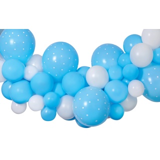 Ciao - Kit Girlande Luftballons DIY Baby Blue (65 Latexballons, 300 cm), hellblau