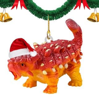 Weihnachts-Dinosaurier-Baum-Anhänger | 2D-Acryl-Weihnachts-Dinosaurier-Baumschmuck | Acryl-Tier-Anhänger, Dinosaurier-Anhänger, Dekoration, lustige Verzierungen, kreative Loandicy