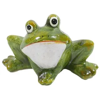 B & S Dekofigur Gartenfigur Frosch grün sitzend Keramik H 10.8 cm
