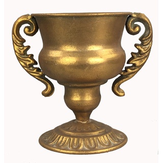 Pokal Amphore Dekovase Vase Blumenvase Antik Metall Vintage Deko Retro Design (LN52-3 Gold)