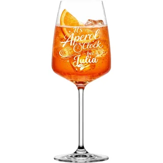 Aperol Spritz Glas mit Name - Personalisiertes Weinglas mit Gravur | Aperol Glas mit Wunschname | Geschenk Freundin Geburtstag Muttertag | Lasergravur (Aperol o'clock)