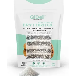 GiDeli Erythritol 5kg Zuckerersatz Natürlich Kalorienarm Premium Süßstoff