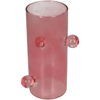 Kersten BV Dekovase Pinkes Glas mit 3D Blasen (1 St), 8.8 x 8.8 x 15 cm rosa|rot