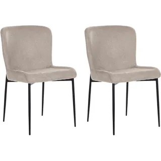 Beliani Esszimmerstuhl ADA taupe 2er Set