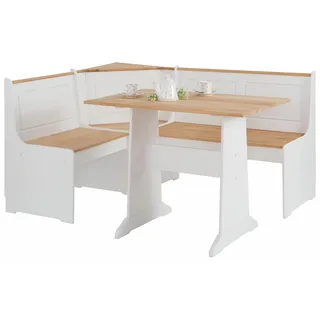 Essgruppe HOME AFFAIRE "Sascha" Sitzmöbel-Sets weiß (weiß, natur) Essgruppen mit Tisch und Truhen-Eckbank