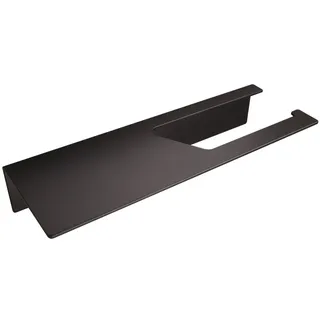 Designfabrik Hamburg Toilettenpapierhalter | Schwarz | mit Ablage | Klopapierhalter zum Kleben | Klorollenhalter Bad | WC Rollenhalter selbstklebend | Rostfrei | Modernes Design