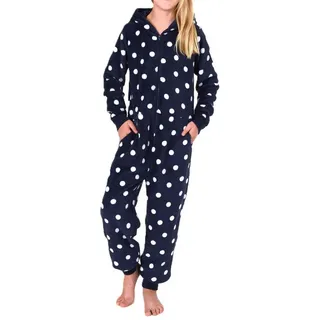 normann Mädchen Schlafanzug Jumpsuit Coralfleece in navy | Gr.: 152