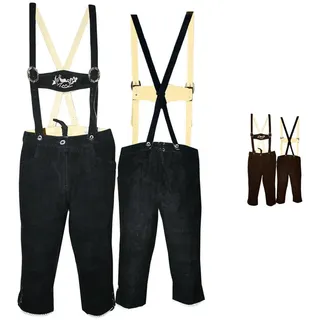 German Wear Trachtenlederhose GW1402 Damen Trachten lederhose Kniebundhose Damenlederhose schwarz 36/S